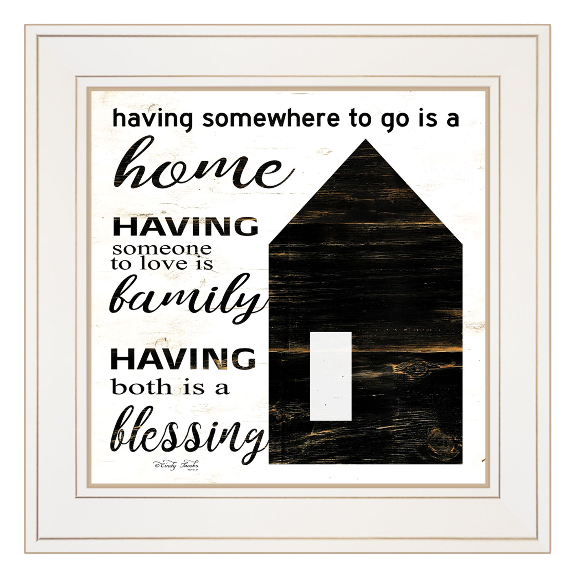 "A Blessing" by Cindy Jacobs, Ready to Hang Framed Print, White Frame - Rainbowbestdeals