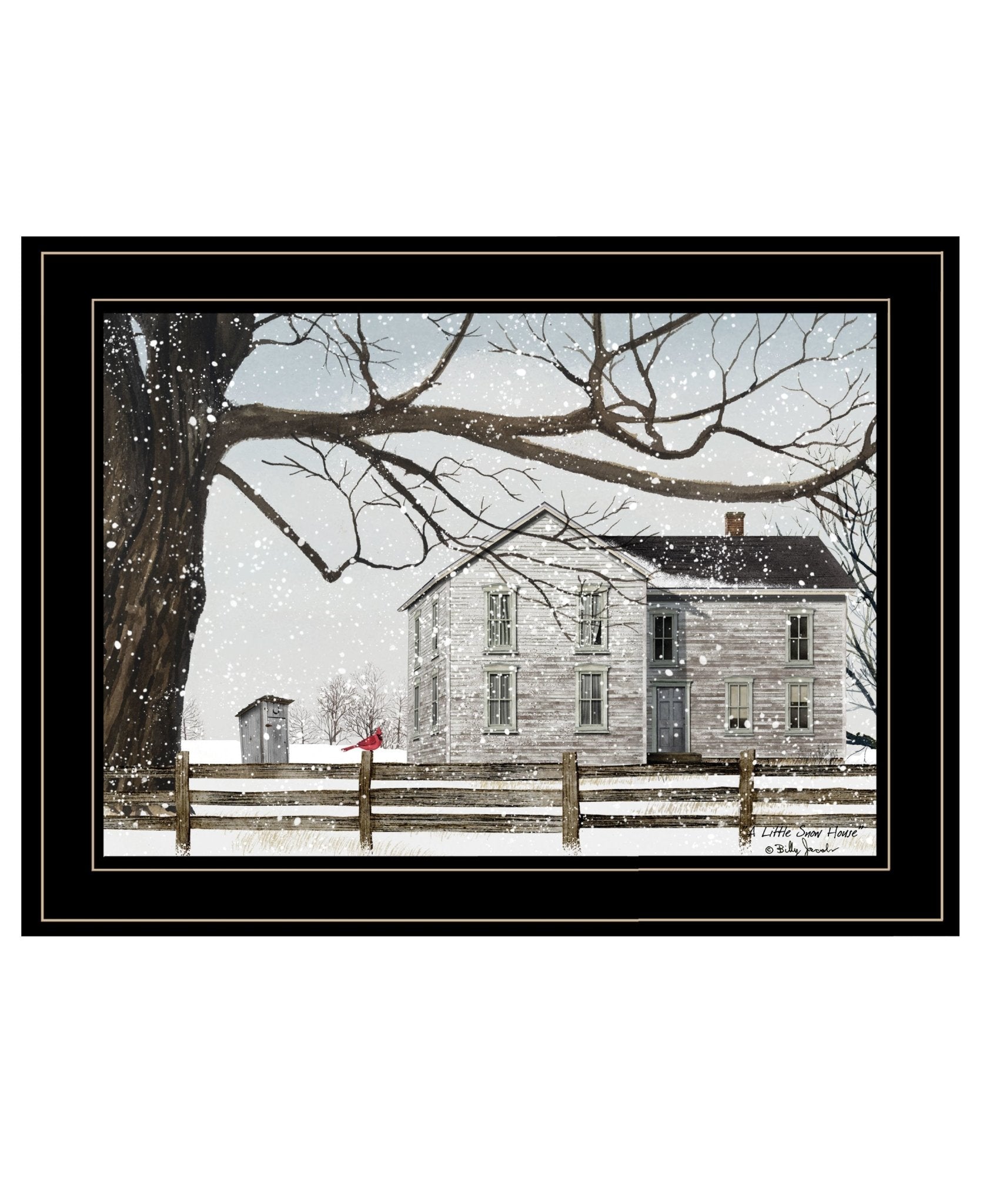 "A Little Snow House" by Billy Jacobs, Ready to Hang Framed Print, Black Frame - Rainbowbestdeals