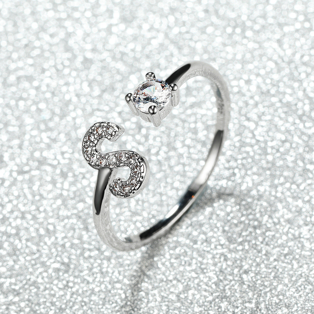 Hot Fashion Silver A-Z Alphabet Rings Initial Rings Wedding Love Rings Bridesmaid Gifts Couple Rings