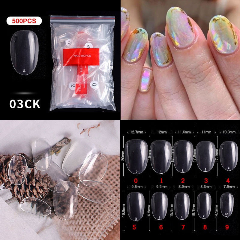 1 Bag 500PCS Artificial Nail Art Tips; Coffin Long Square Stiletto Nail Fake Tips
