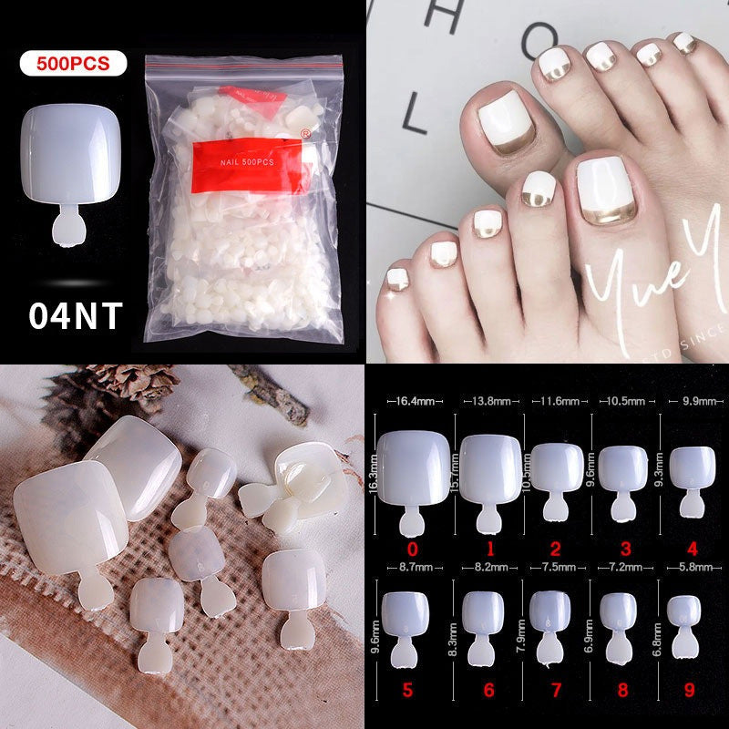 1 Bag 500PCS Artificial Nail Art Tips; Coffin Long Square Stiletto Nail Fake Tips