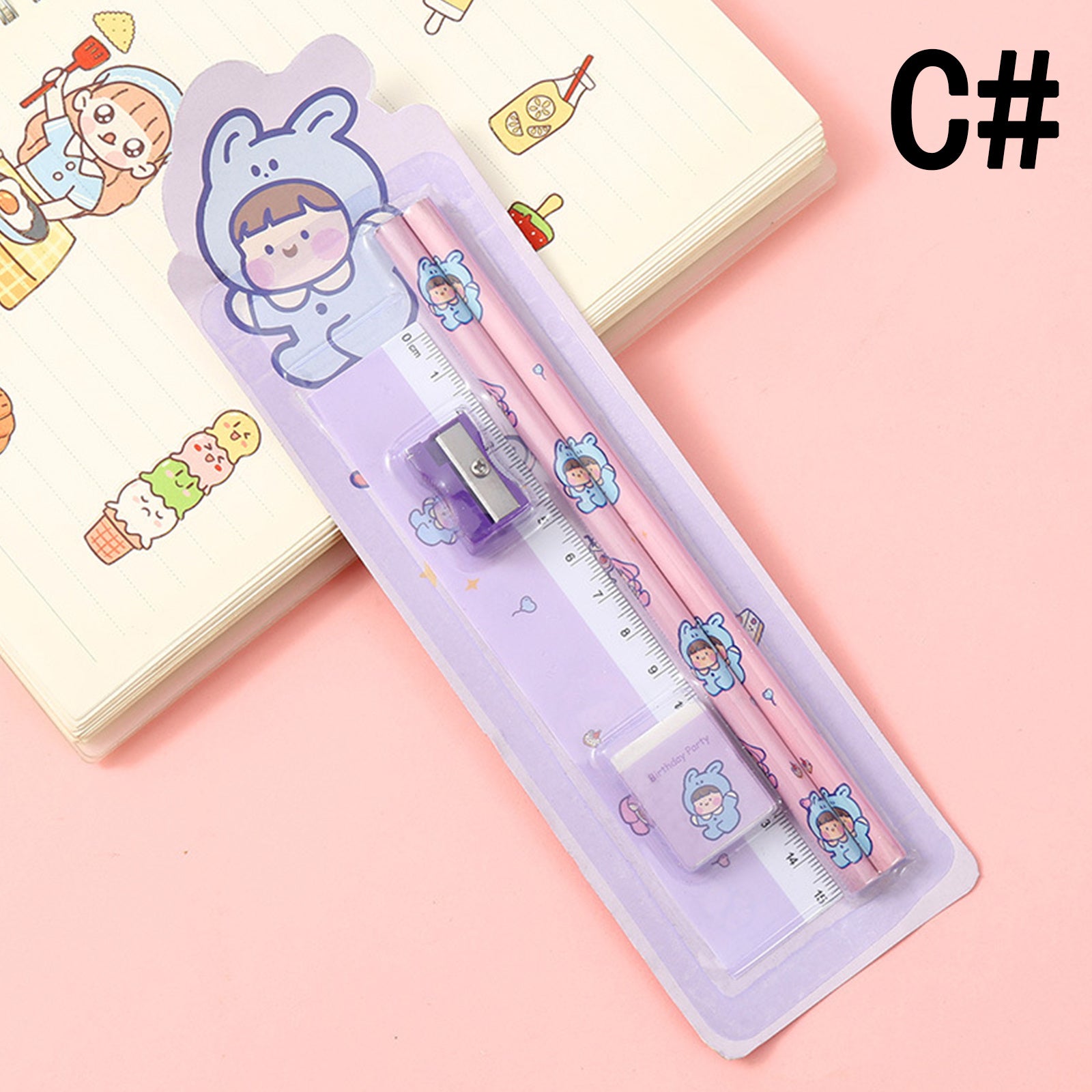 5pcs/Set Cartoon Pencil Set Pencil Funny Writing Tool For Office School
