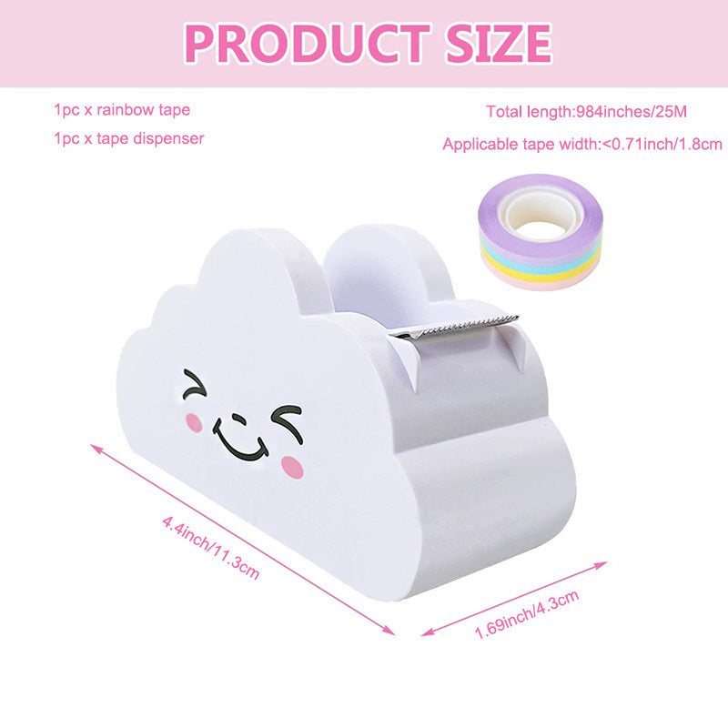 1 Set Stationery Masking Tape Cutter With Tape Washi Tape Storage Organizer Cutter Office Tape Dispenser Office Supplies