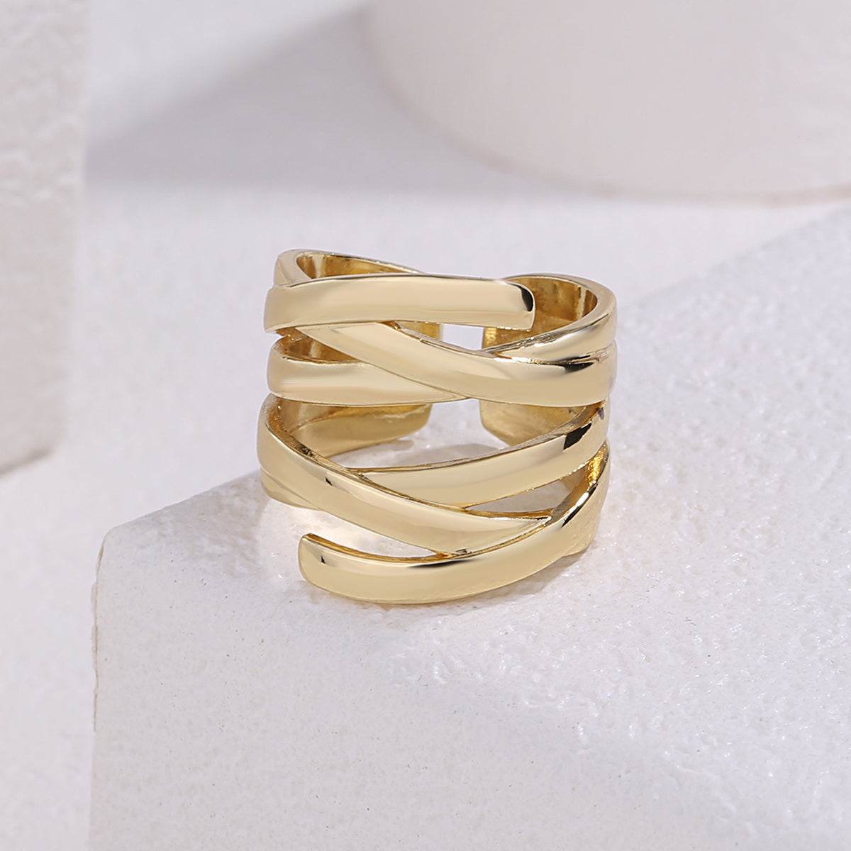 Elegant Highway Ring 14K Gold Plated Adjustable Holiday Party Decor For Women Girls Gift