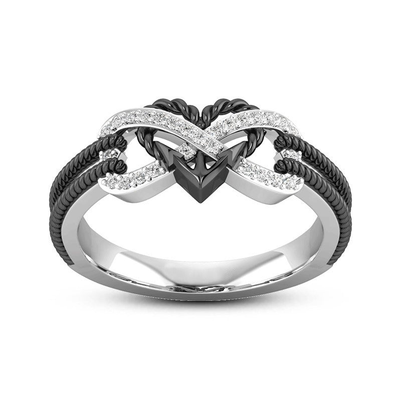 Heart Ring For Women; Rhinestones; Ladies Fashion Accessories