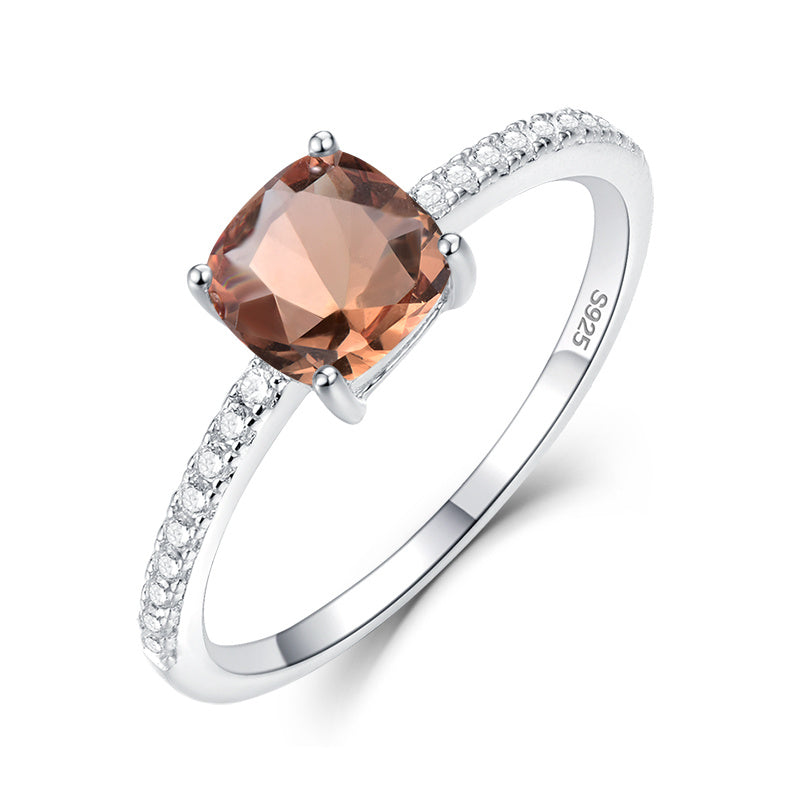 Rings for Women Girls Solid 925 Sterling Silver Wedding Engagement Topaz Emerald Sapphire Ring