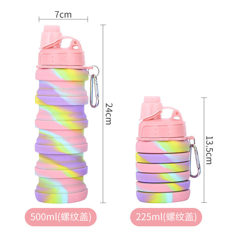 500ML Large Capacity Silicone Sports Water Bottle Outdoor Folding Water Cup For Climbing Travel