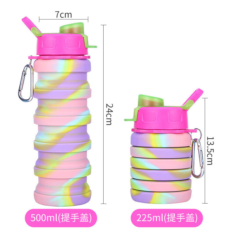 500ML Large Capacity Silicone Sports Water Bottle Outdoor Folding Water Cup For Climbing Travel