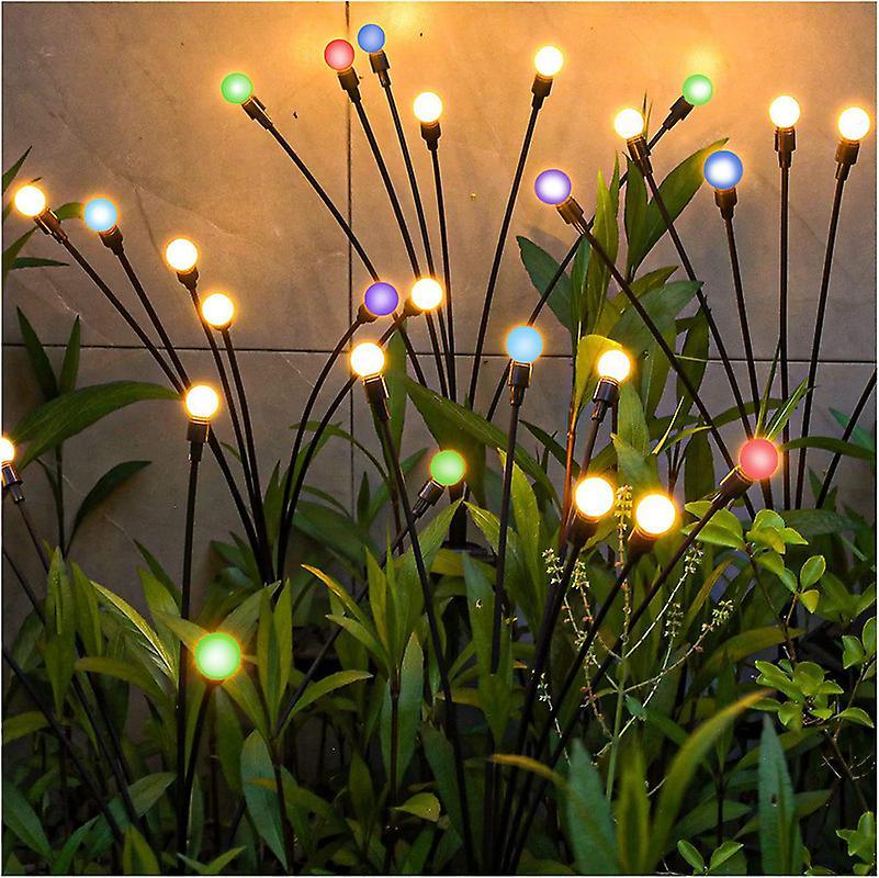Solar Garden Lights; 2 Pack LED Solar Firefly Lights