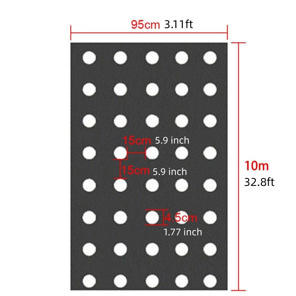 1pc Plastic Film With Planting Holes; Garden Weed Control Barrier Film Mulching Breathable Gardening Farming Landscape Sheeting For Moisture Temperature Maintaining