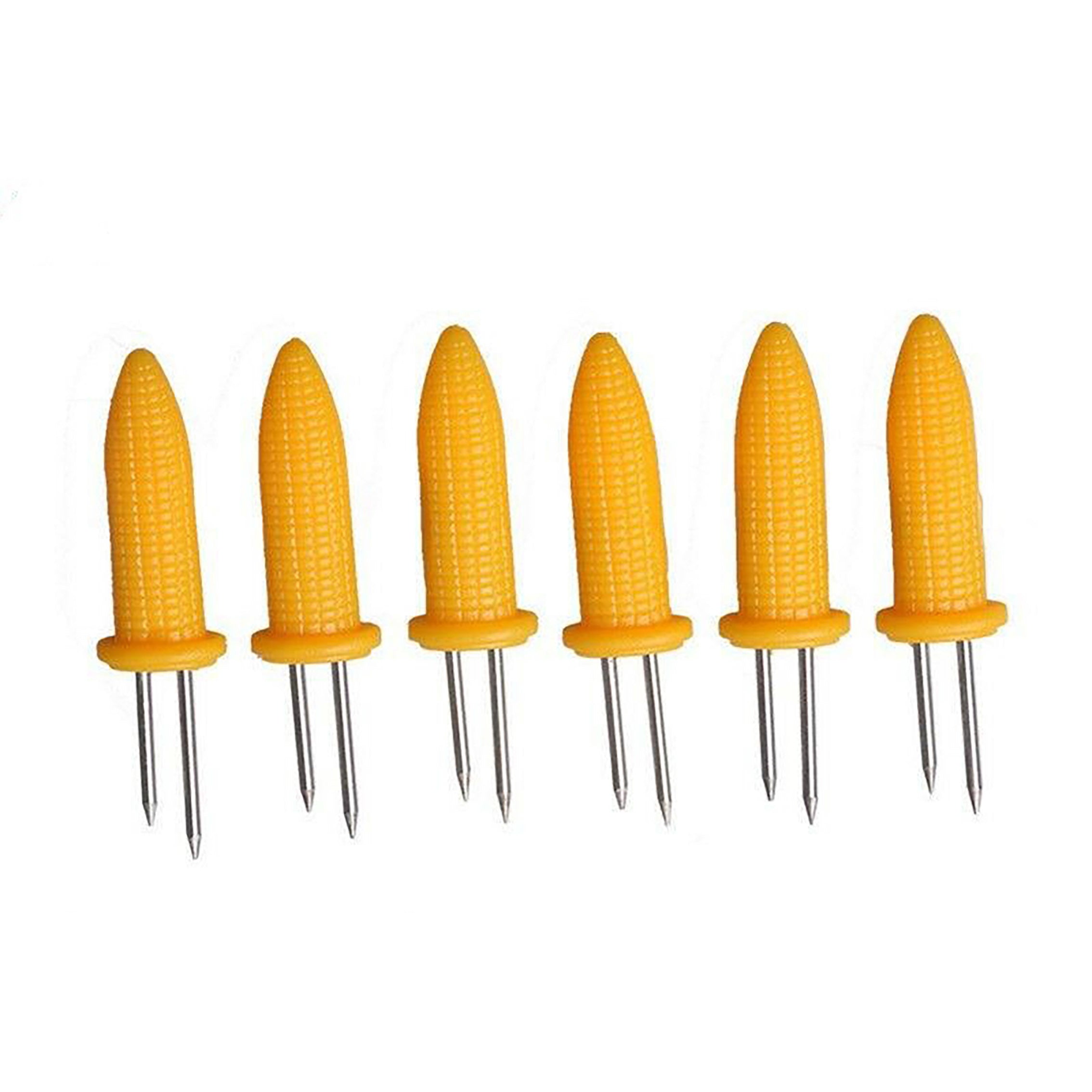 6pcs Stainless Steel Corn Baking Needle; Fixed Corn; Anti-scalding; Barbecue Pick; Rotisserie Tools; Accessories Outdoor; Camping Barbecue Fork; Fruit Fork; 2.36*0.59inch/6*1.5cm
