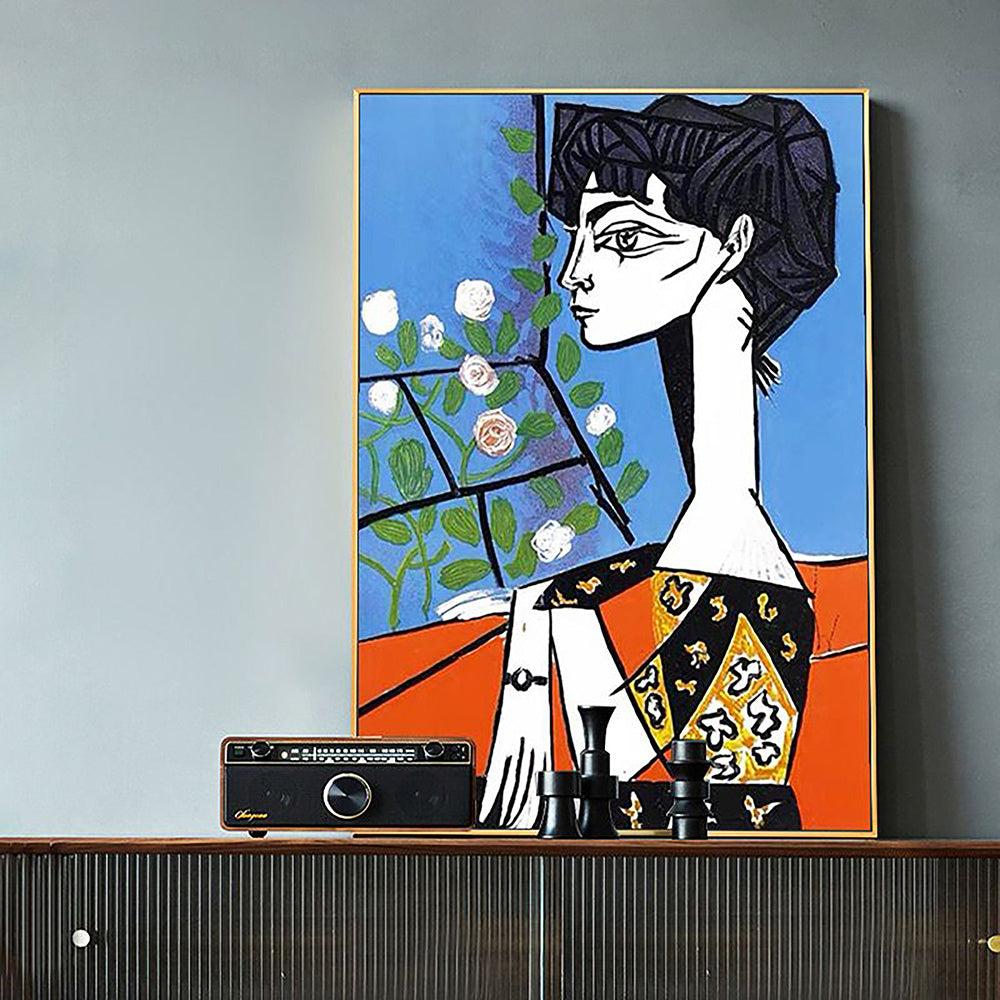 Handmade Oil Painting Nice Day Sky Sea Meadow Flowers Painting on Canvas Handmade Wall Art Original Oil Artwork for Home Living Room Bedroom Office Dorm Decor Frameless Only Canvas