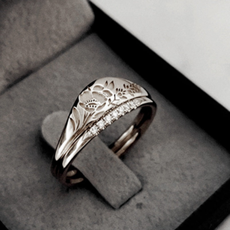 Unique Flower Stackable Rings For Women Wedding Engagement Party Jewelry Gifts