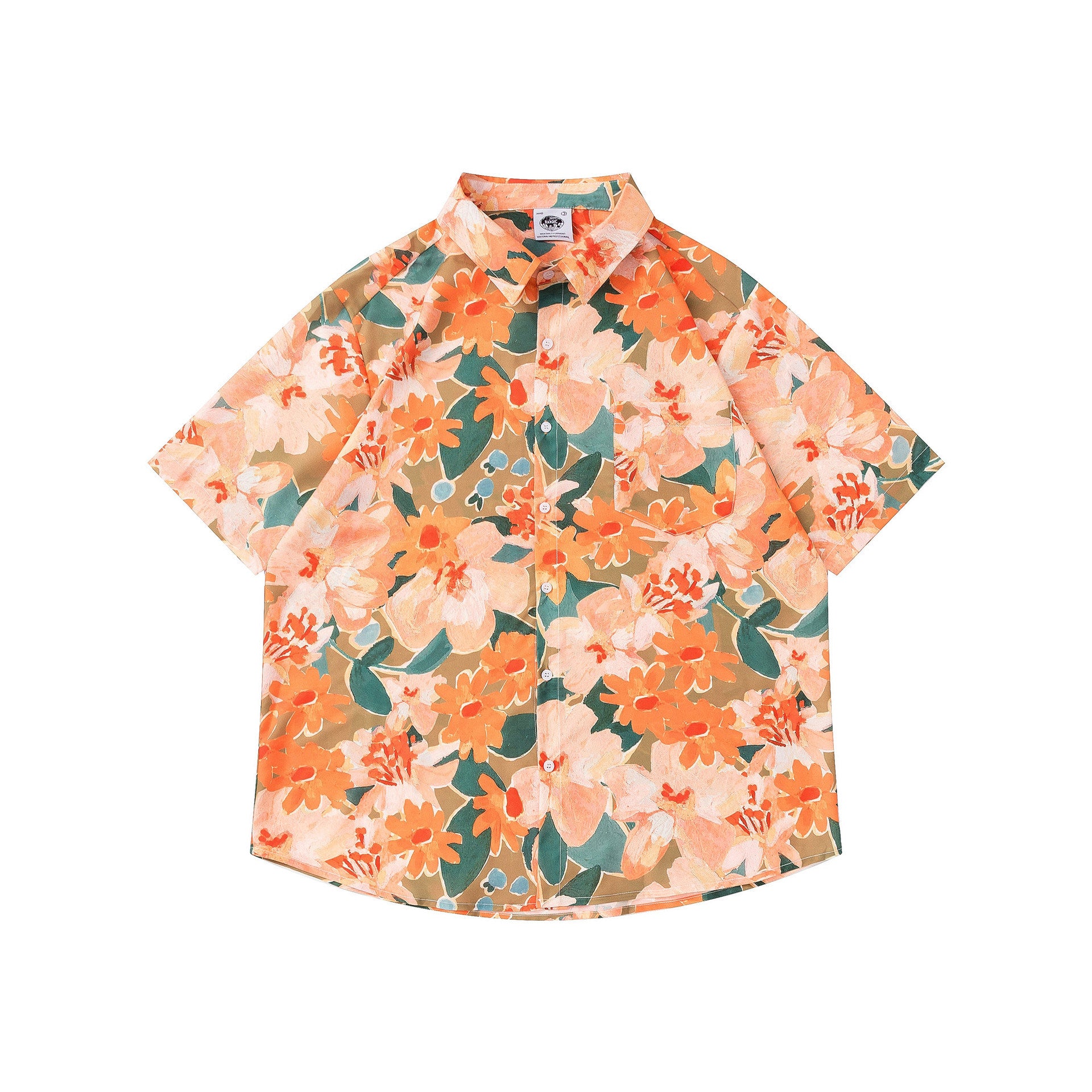 Men's Hawaiian Blouse Flower Beach Vacation Short Sleeve Shirt