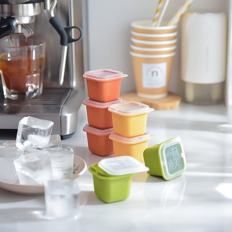 1/6pcs Ice Cube Tray Large Size Silicone Ice Cube Mold With Removable Lid Reusable And BPA Free For Whiskey Cocktail Stackable Flexible Safety Ice Cube