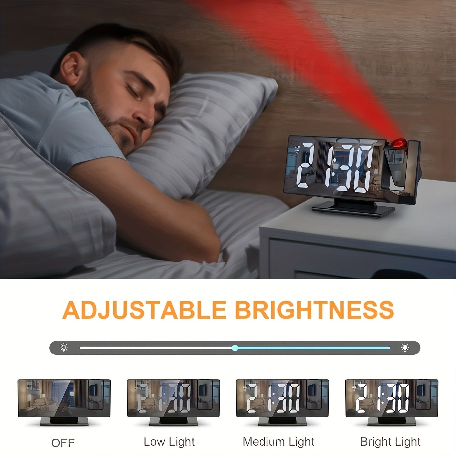 1pc Digital Alarm Clock; Digital Clock For Bedroom With Large LED Screen