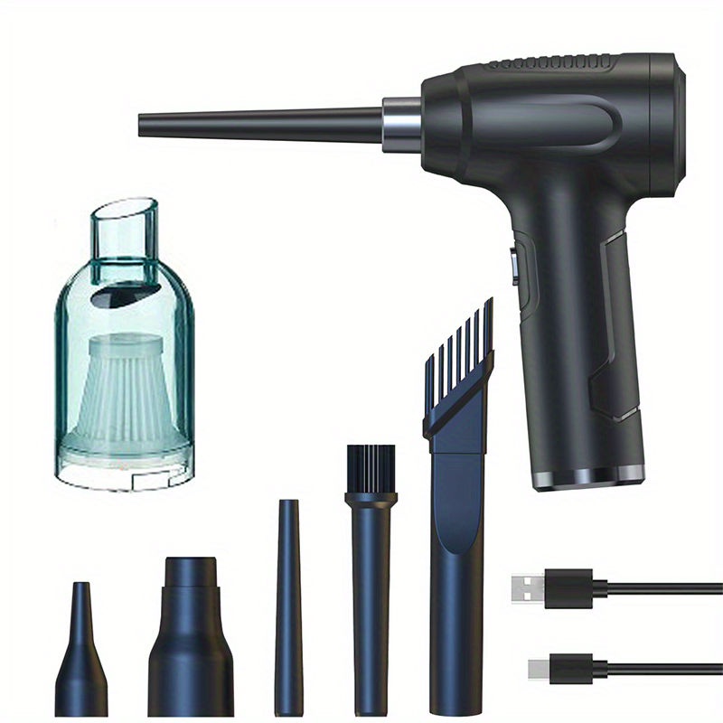 3 In 1 Cordless Vacuum Cleaner Compressed Air Duster Wireless Dust Blower Electric Air Pump Portable Rechargeable Air Cleaner Vacum For Computer Keyboard Sofa Car Home Office