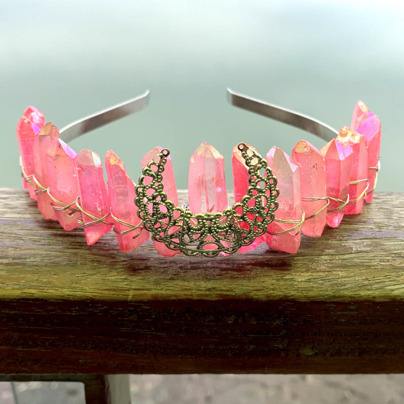 Natural Crystal Rainbow Crown Hair Band