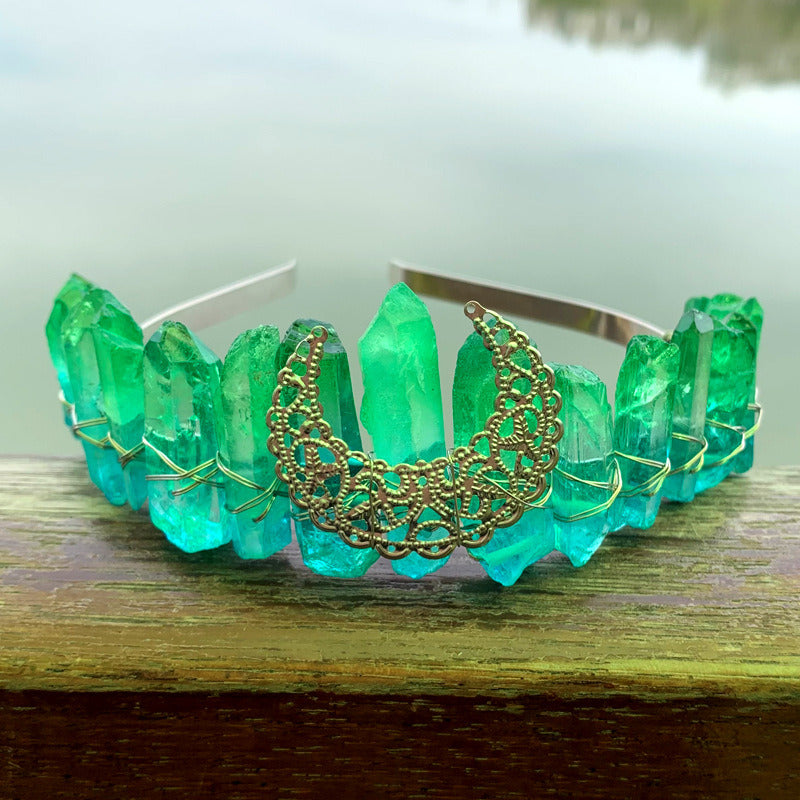 Natural Crystal Rainbow Crown Hair Band