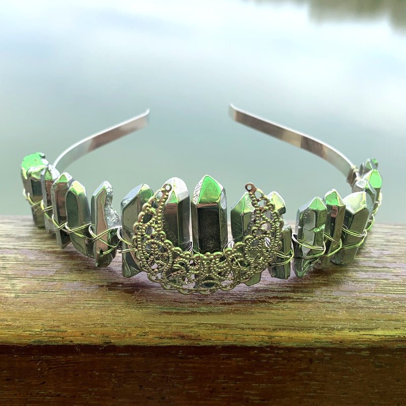 Natural Crystal Rainbow Crown Hair Band