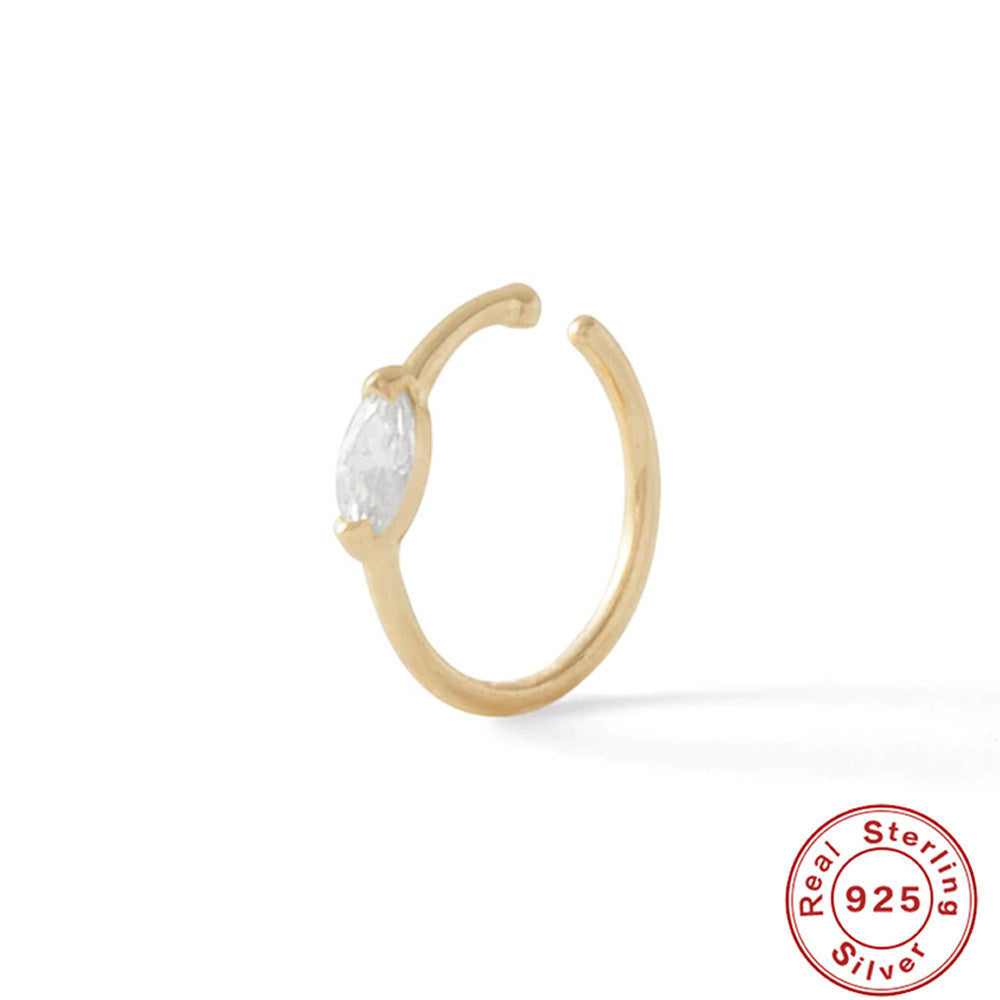 Sterling Silver Diamond Body Piercing Jewelry Nose Ring