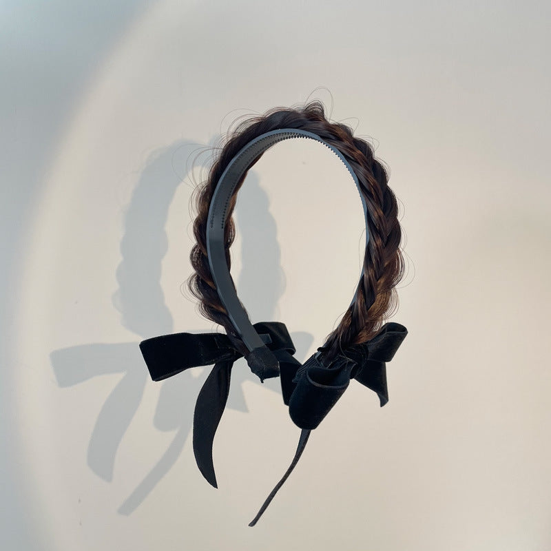 Braided Bow Wig Headband Two-wear