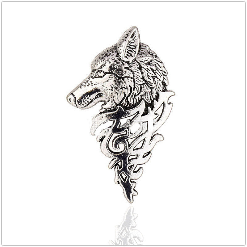 Personality Simple Retro Hollow Dog Head Brooch