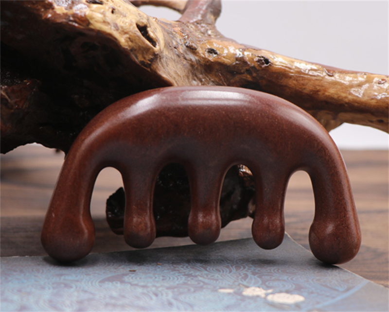 Green Sandalwood Large Wide Tooth Multifunctional Five Massage Comb