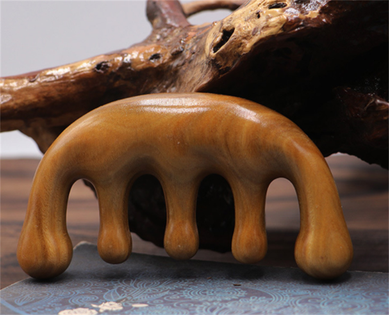 Green Sandalwood Large Wide Tooth Multifunctional Five Massage Comb