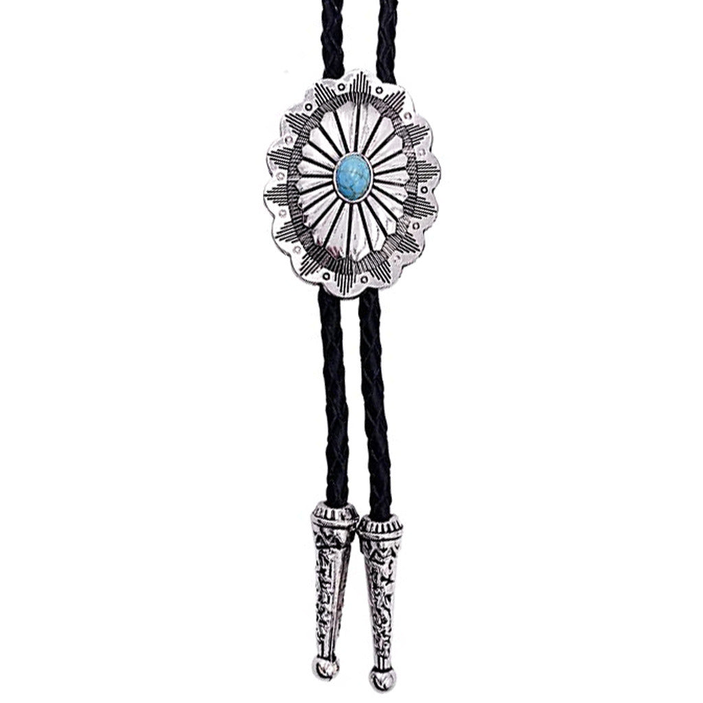 American Western Cowboy Bolo Tie Metal Tie