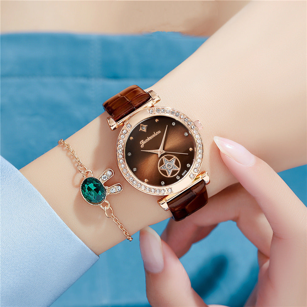 Fashion Simple Rhinestone Ladies Belt Watch
