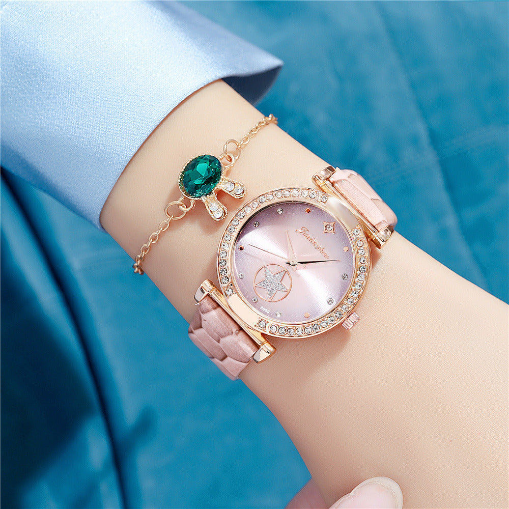 Fashion Simple Rhinestone Ladies Belt Watch