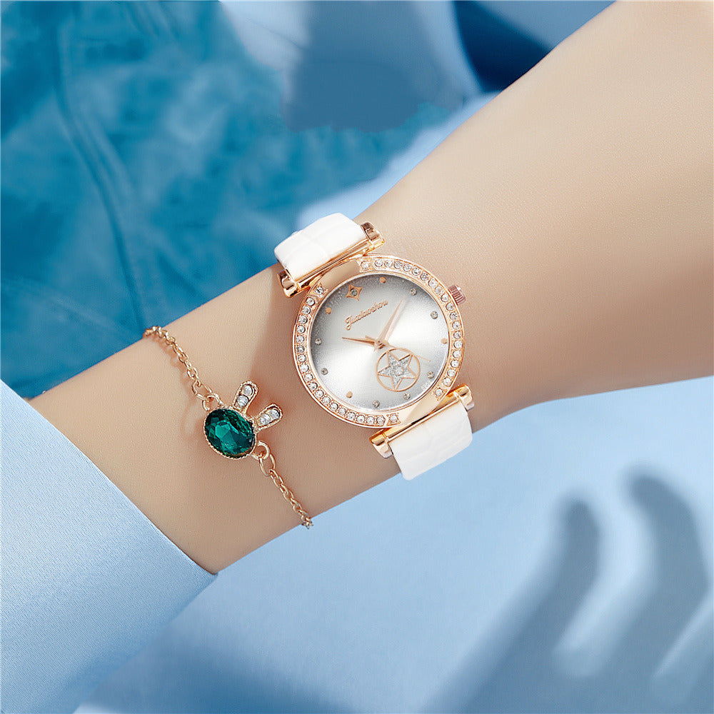 Fashion Simple Rhinestone Ladies Belt Watch