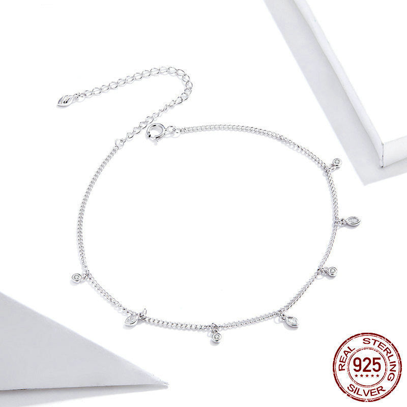 Simple Tassel Anklet Sterling Silver Fashion