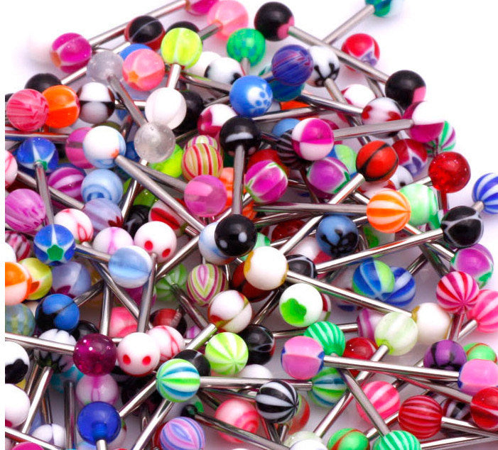 Mixed Color Tongue Nail X10 30 50 60 100Pcs Suit