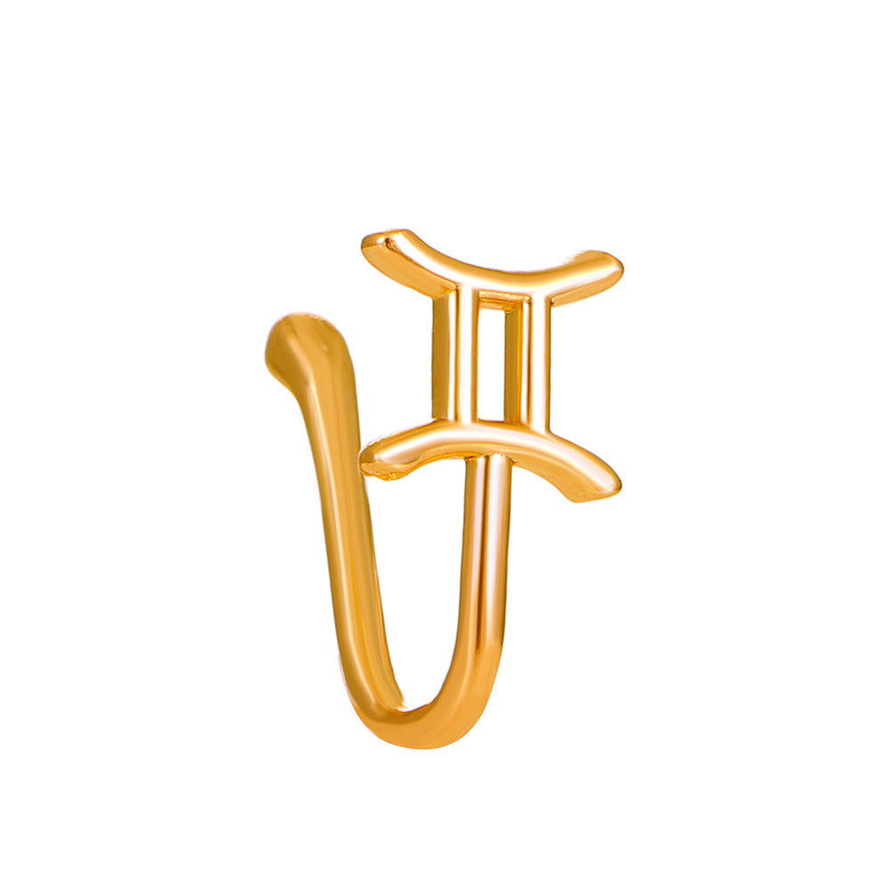 European And American 12 Constellation Piercing Free Nose Clip Ins Fashion