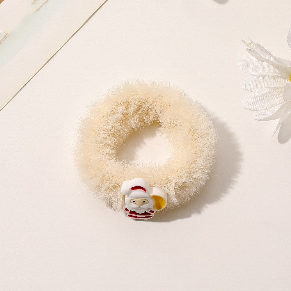 Cute Rabbit Furry Hair Ring Festive Atmosphere
