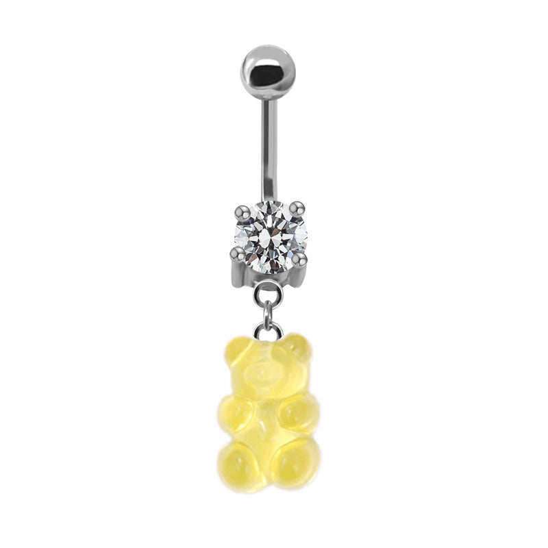 Bear Belly Animal Navel Ring Human Body Piercing Accessories