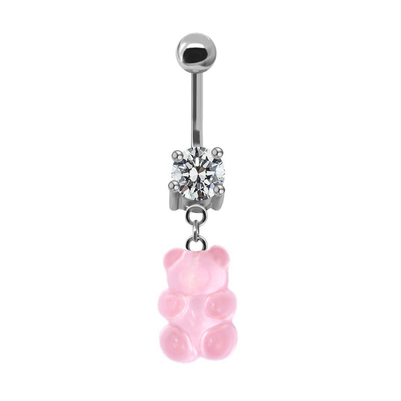 Bear Belly Animal Navel Ring Human Body Piercing Accessories