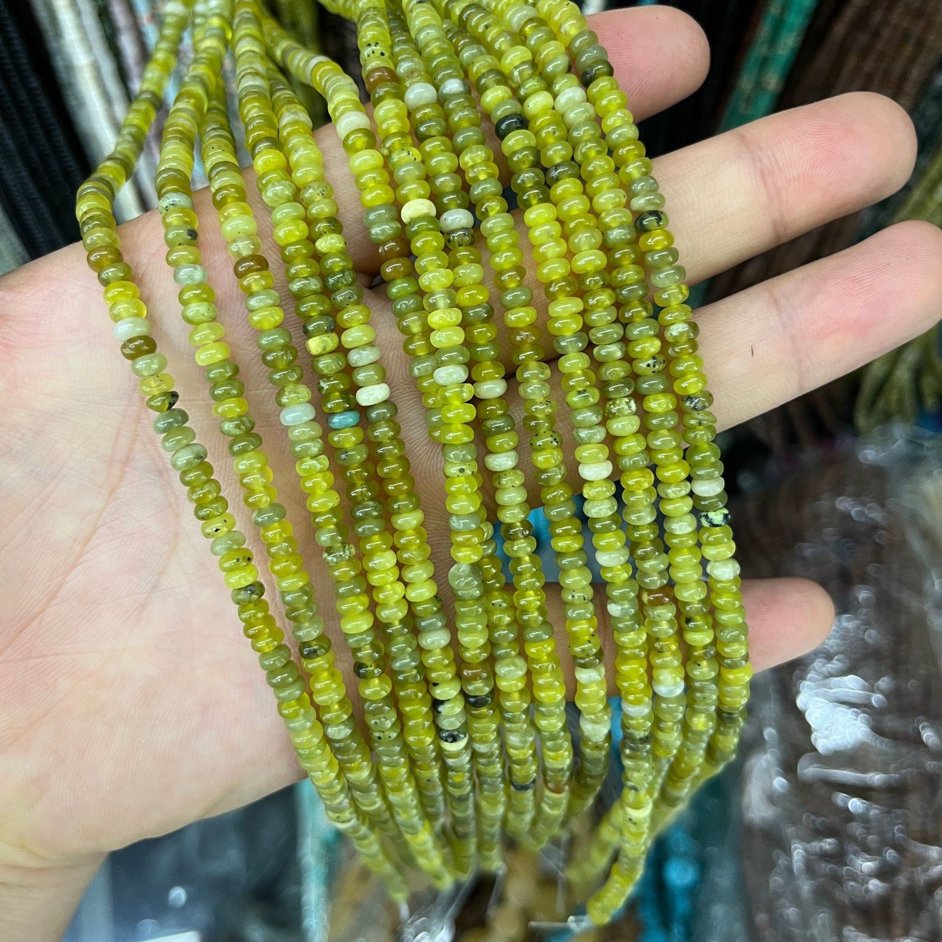 2 4mm Abacus Spacer Scattered Beads Red Dongling Green Dongling Handmade Ornament