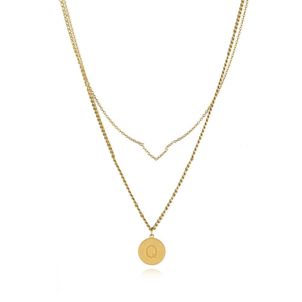 Fashion Double-layered Letter Necklace