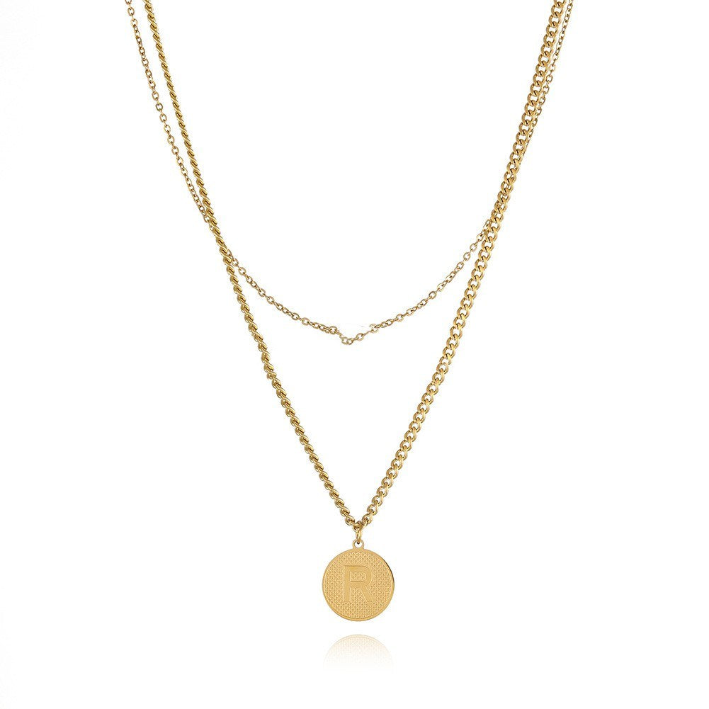Fashion Double-layered Letter Necklace
