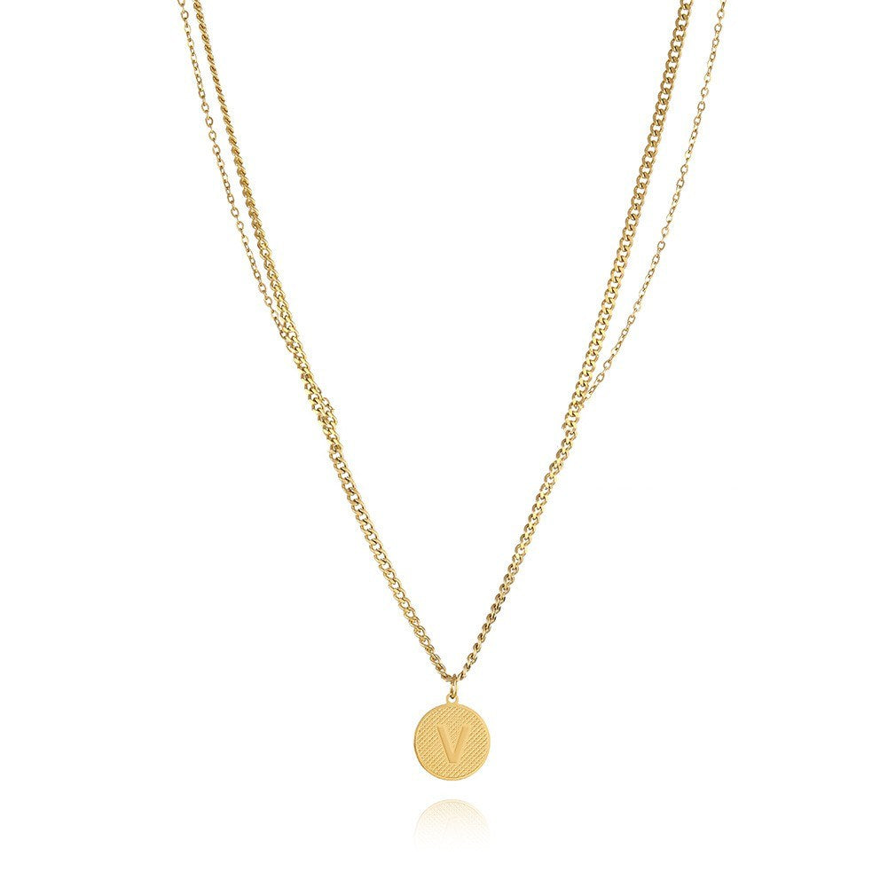 Fashion Double-layered Letter Necklace