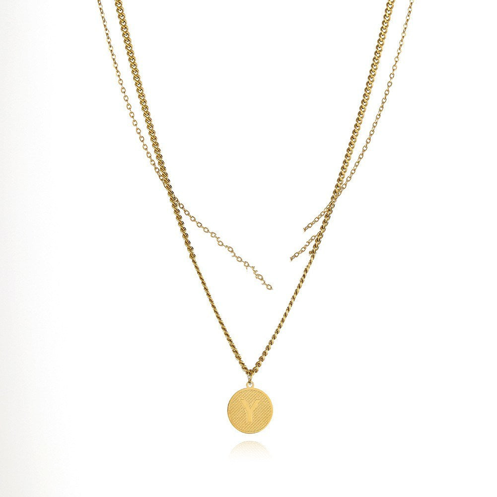 Fashion Double-layered Letter Necklace