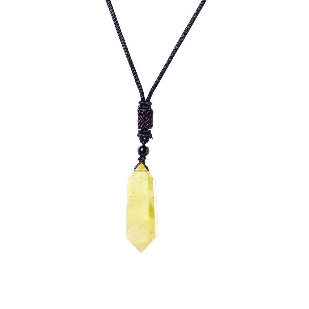 Raw Crystal Energy Stone Jewelry Pendant Necklace