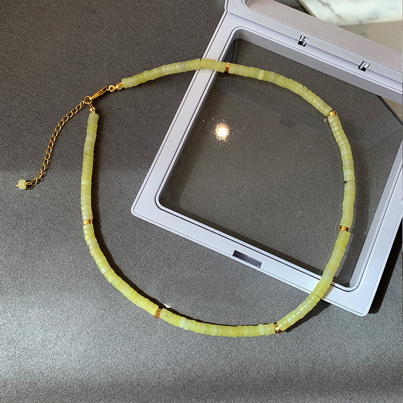 European And American Ins Natural Stone Colored Beaded Necklace Female