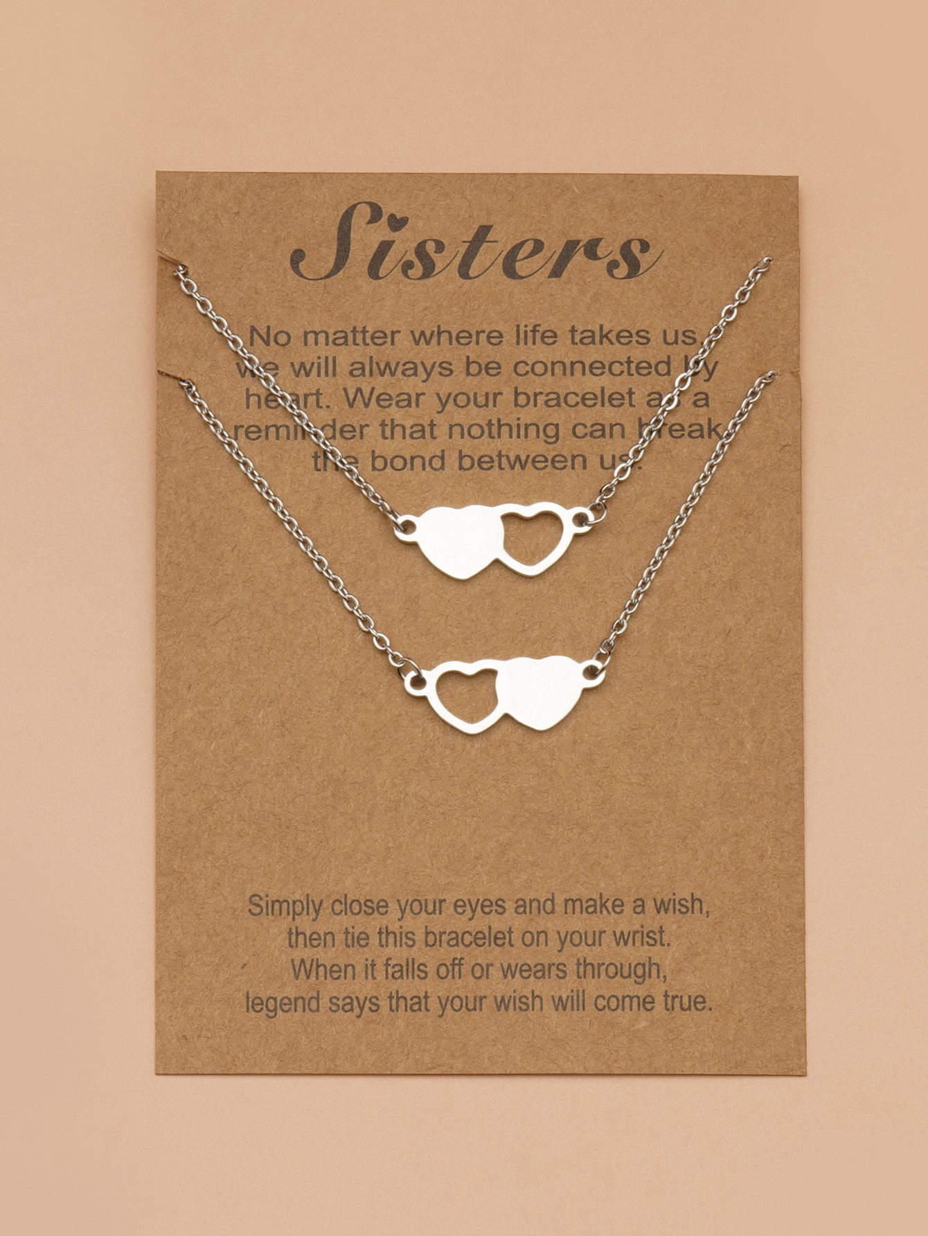 Creative Personality Stainless Steel Heart-shaped Short Necklace 3-piece Set