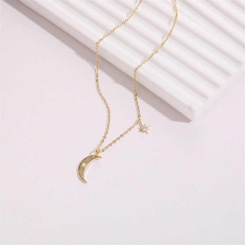 Moon Six-pointed Star Opal Necklace