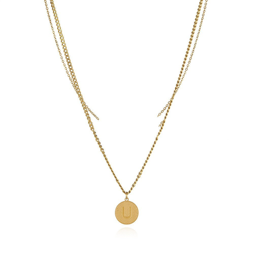 Fashion Double-layered Letter Necklace