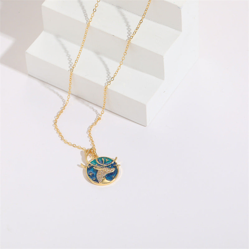 Fashion Oil Drop Zircon Necklace Female
